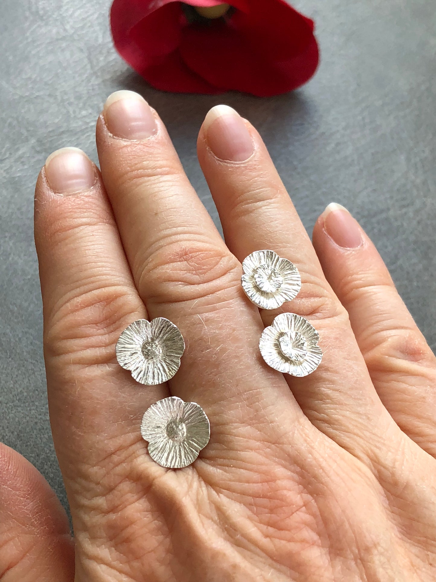 Small Double Poppy Victoriana Earrings